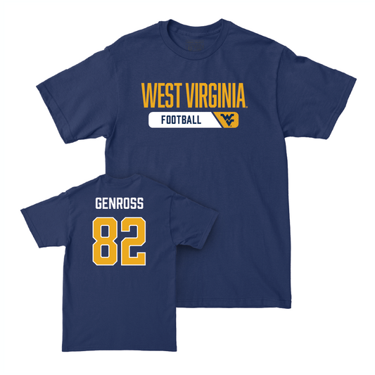 WVU Football Navy Staple Tee   - Greg Genross
