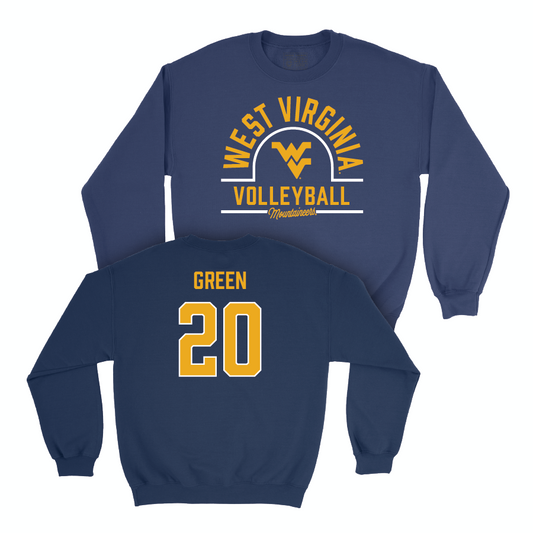 WVU Women's Volleyball Navy Arch Crew  - Hailey Green