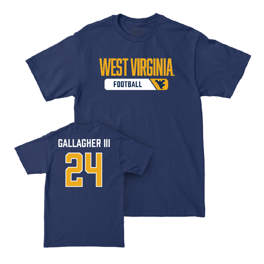 WVU Football Navy Staple Tee - Rodney Gallagher III