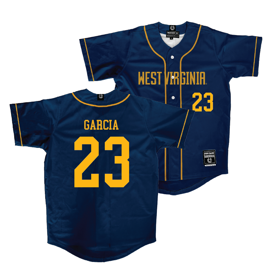 WVU Baseball Navy Jersey  - Ellis Garcia