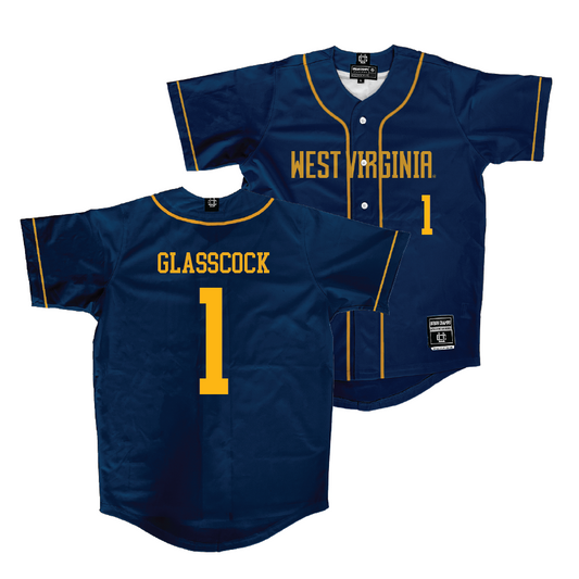 WVU Baseball Navy Jersey  - JJ Glasscock