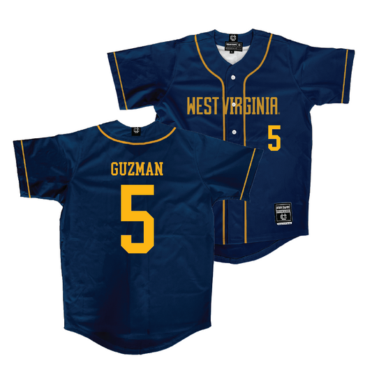WVU Baseball Navy Jersey  - Armani Guzman