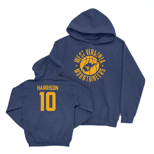 WVU Women's Basketball Navy Hardwood Hoodie  - Jordan Harrison