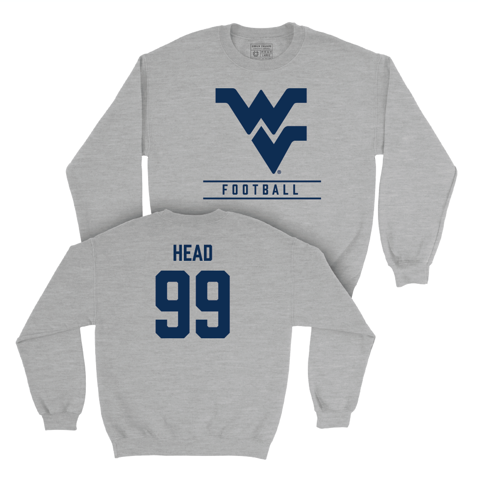 WVU Football Sport Grey Classic Crew   - Ethan Head