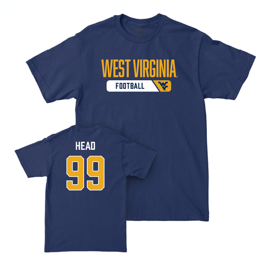 WVU Football Navy Staple Tee   - Ethan Head