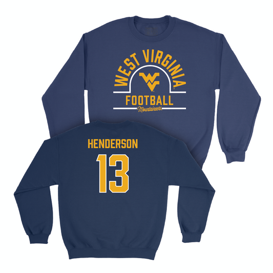 WVU Football Navy Arch Crew   - Jaylen Henderson