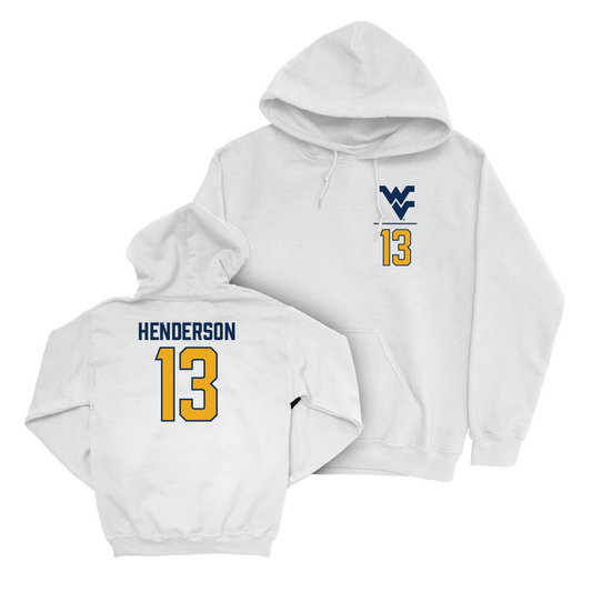 WVU Football White Logo Hoodie   - Jaylen Henderson