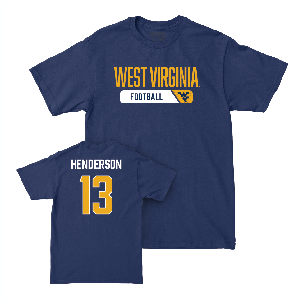 WVU Football Navy Staple Tee   - Jaylen Henderson
