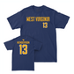 WVU Football Navy Wordmark Tee   - Jaylen Henderson