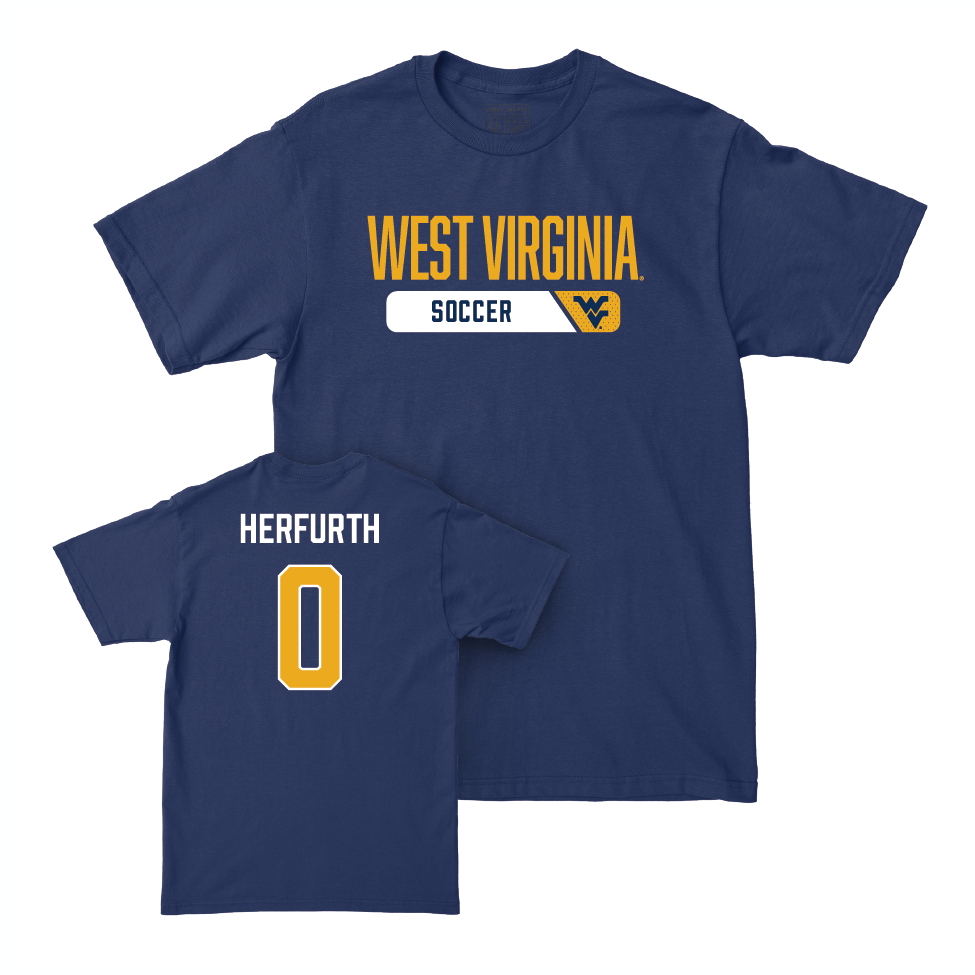 WVU Women's Soccer Navy Staple Tee   - Bailey Herfurth