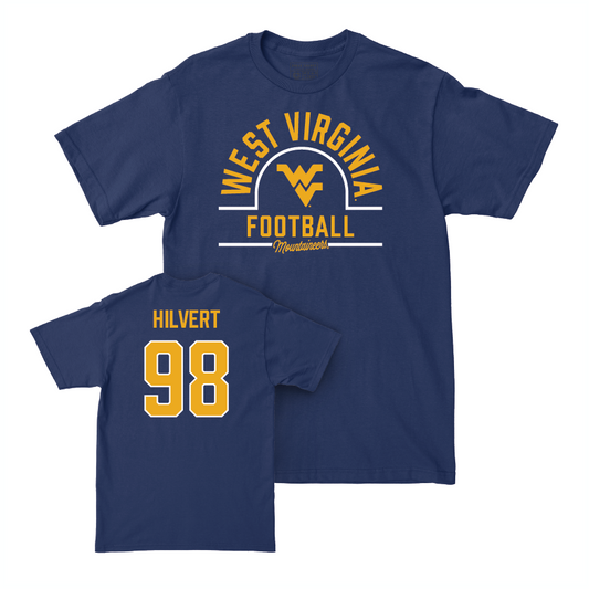 WVU Football Navy Arch Tee  - Harry Hilvert