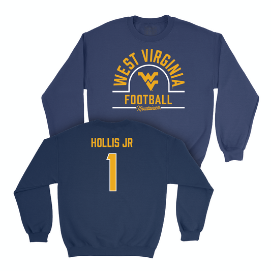 WVU Football Navy Arch Crew   - Garnett Hollis Jr.