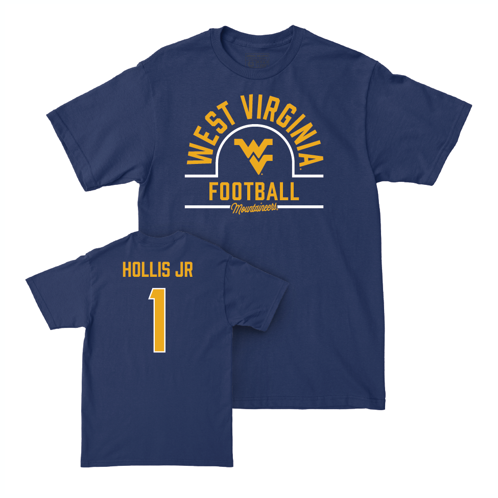 WVU Football Navy Arch Tee   - Garnett Hollis Jr.