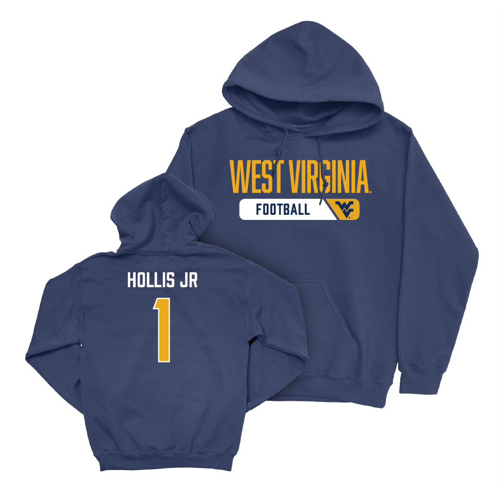 WVU Football Navy Staple Hoodie   - Garnett Hollis Jr.