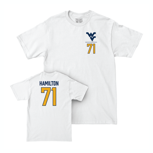 WVU Football White Logo Comfort Colors Tee  - Maurice Hamilton