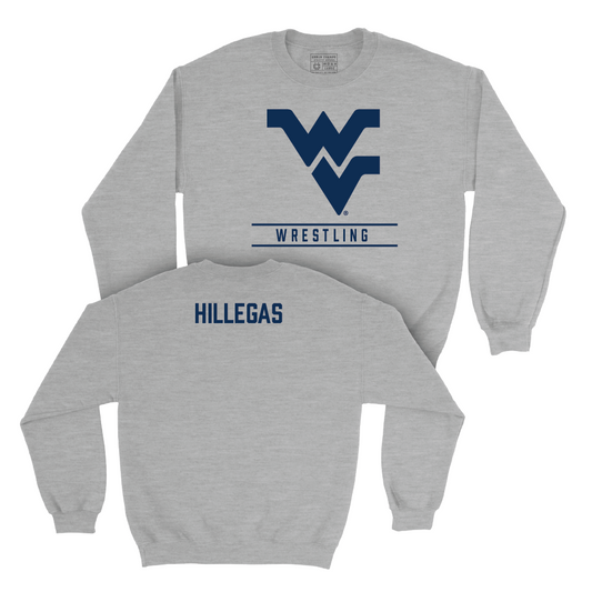 WVU Wrestling Sport Grey Classic Crew  - Sam Hillegas