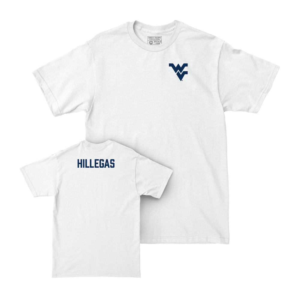 WVU Wrestling White Logo Comfort Colors Tee  - Sam Hillegas