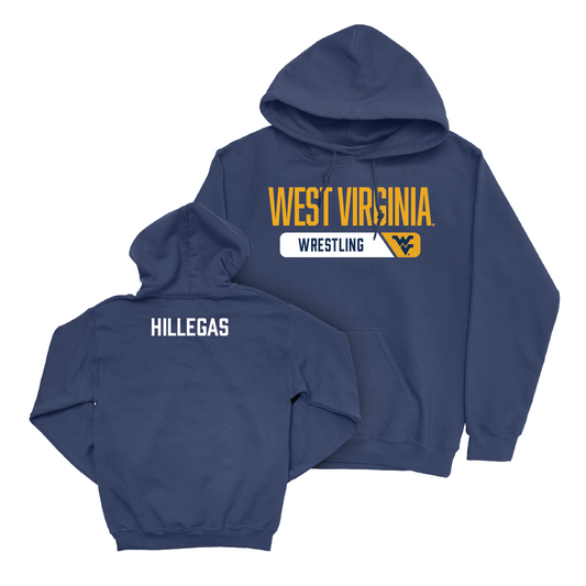 WVU Wrestling Navy Staple Hoodie  - Sam Hillegas