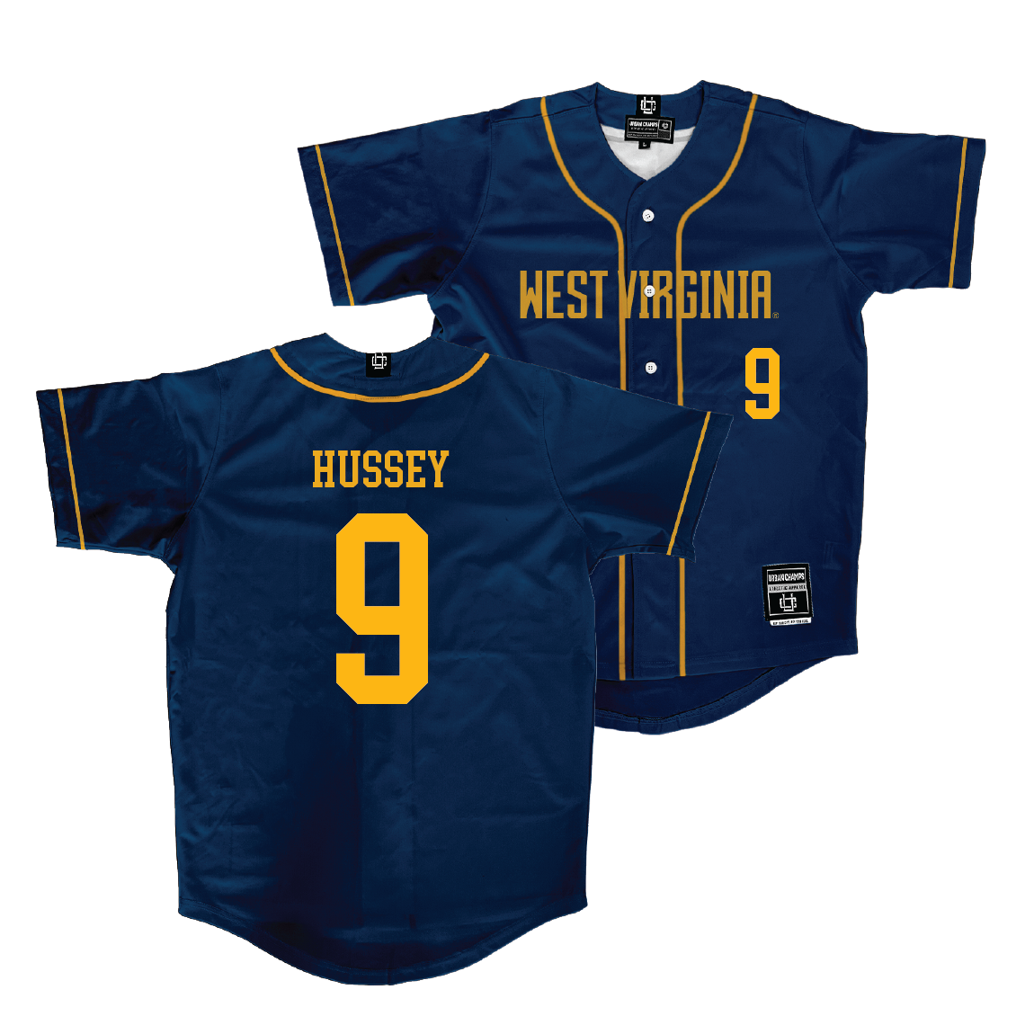 WVU Baseball Navy Jersey - Grant Hussey | #9