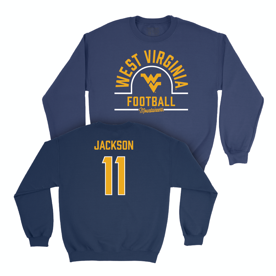 WVU Football Navy Arch Crew   - TJ Jackson