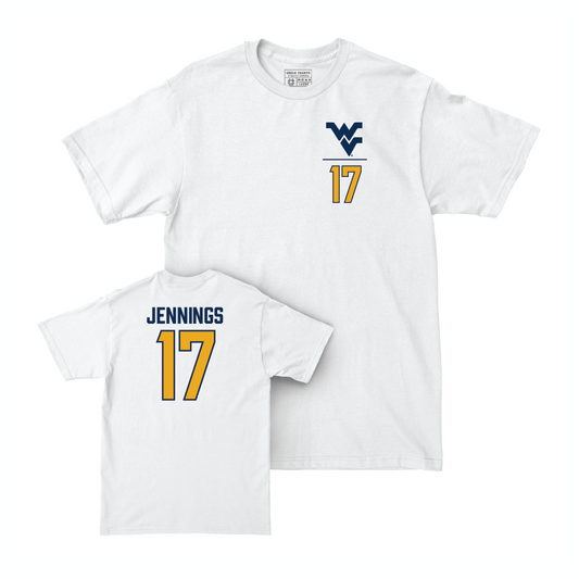 WVU Football White Logo Comfort Colors Tee   - Zae Jennings