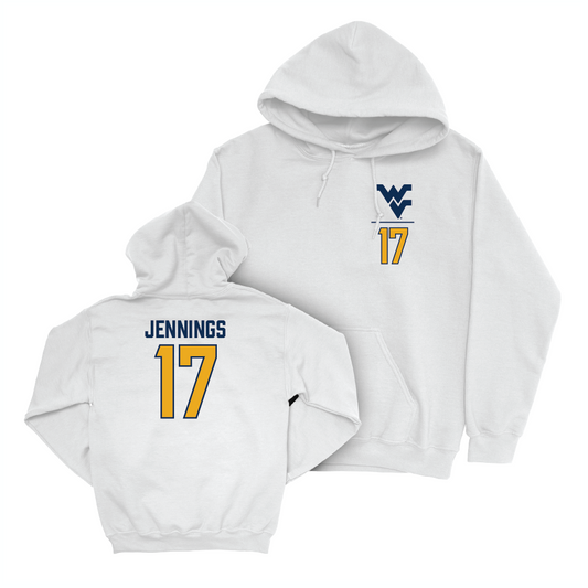 WVU Football White Logo Hoodie   - Zae Jennings