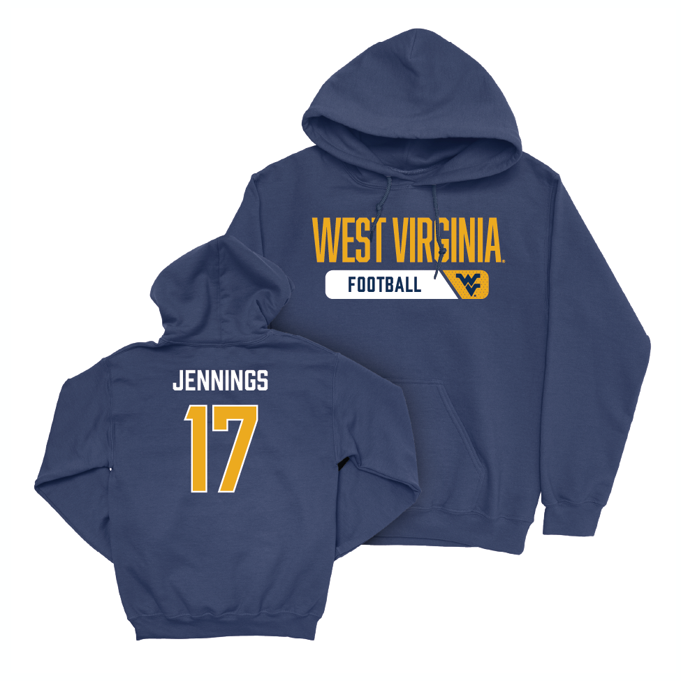 WVU Football Navy Staple Hoodie   - Zae Jennings