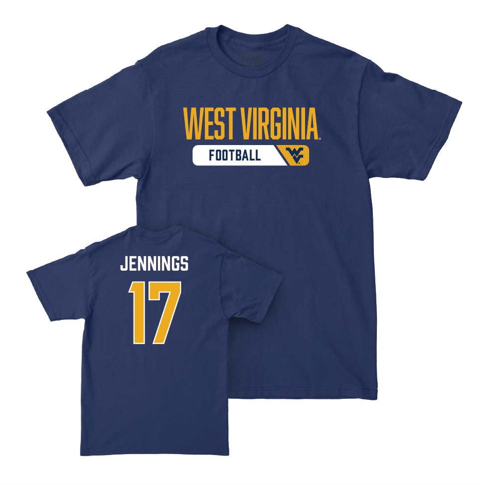 WVU Football Navy Staple Tee   - Zae Jennings