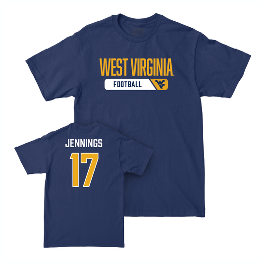 WVU Football Navy Staple Tee   - Zae Jennings