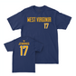 WVU Football Navy Wordmark Tee   - Zae Jennings