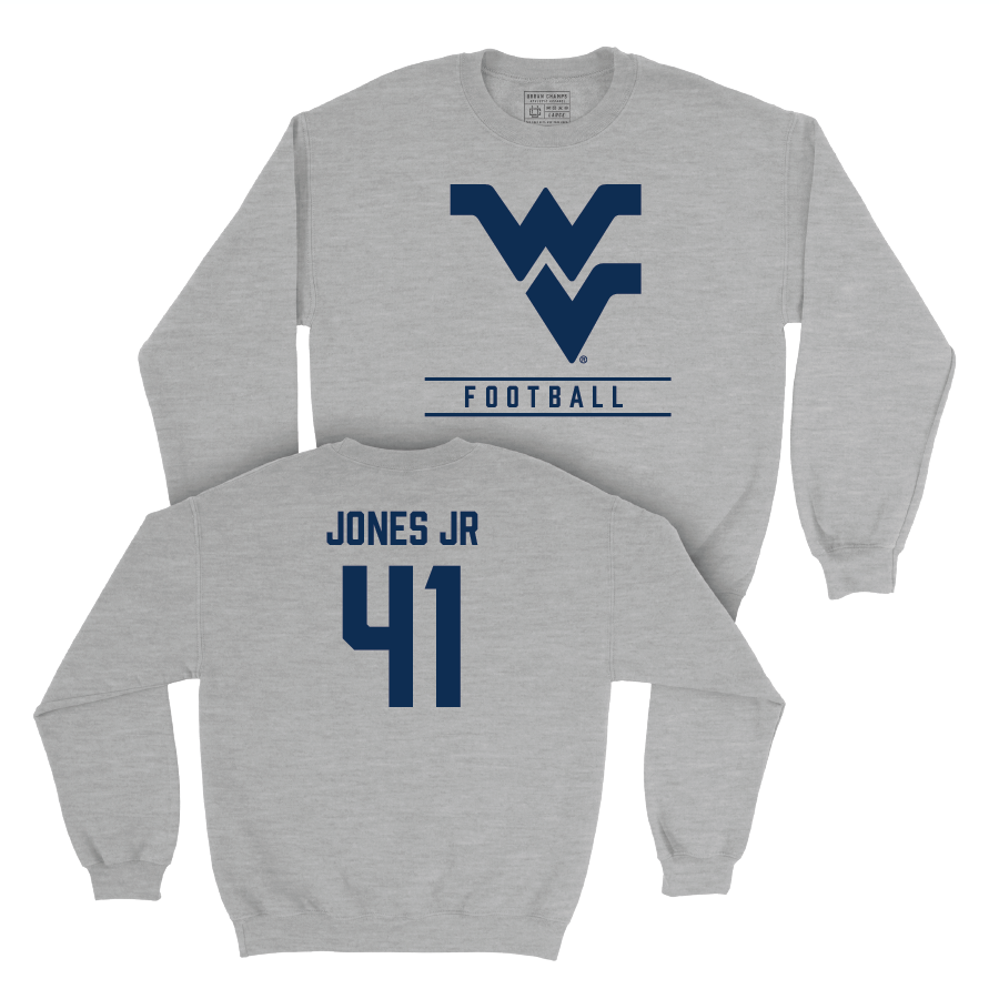 WVU Football Sport Grey Classic Crew   - Curtis Jones Jr