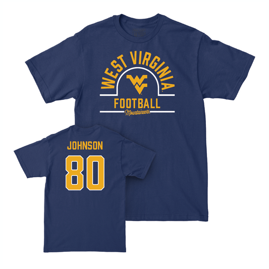 WVU Football Navy Arch Tee  - TJ Johnson