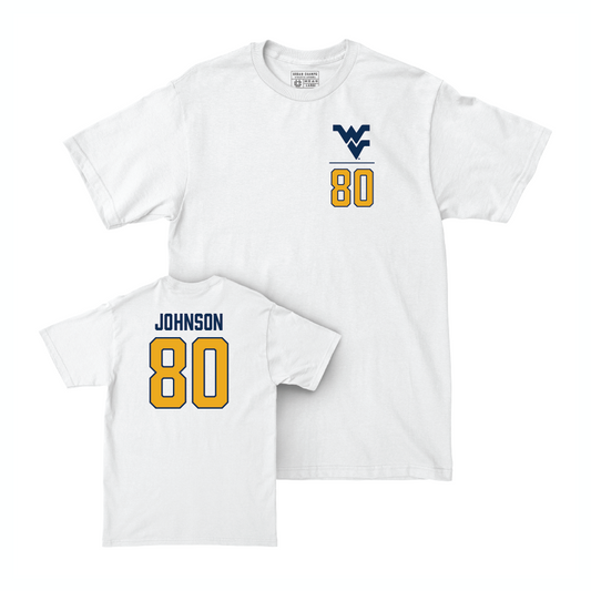 WVU Football White Logo Comfort Colors Tee  - TJ Johnson