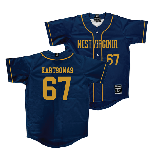 WVU Baseball Navy Jersey   - Jack Kartsonas