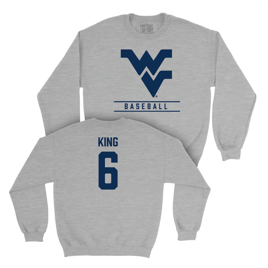 WVU Baseball Sport Grey Classic Crew  - Skylar King