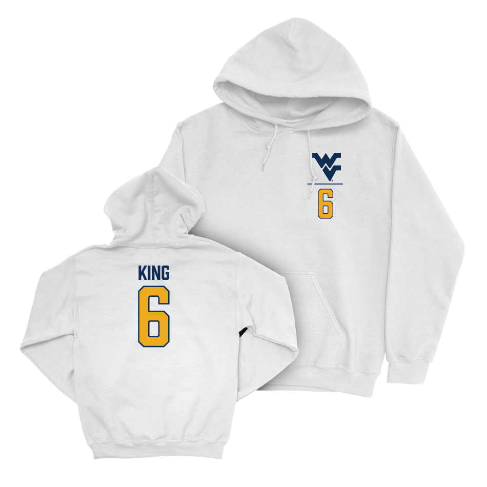 WVU Baseball White Logo Hoodie  - Skylar King