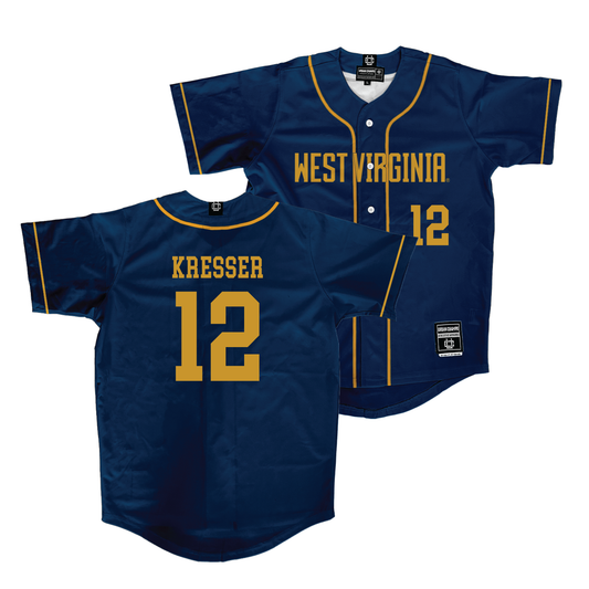 WVU Baseball Navy Jersey  - Brodie Kresser