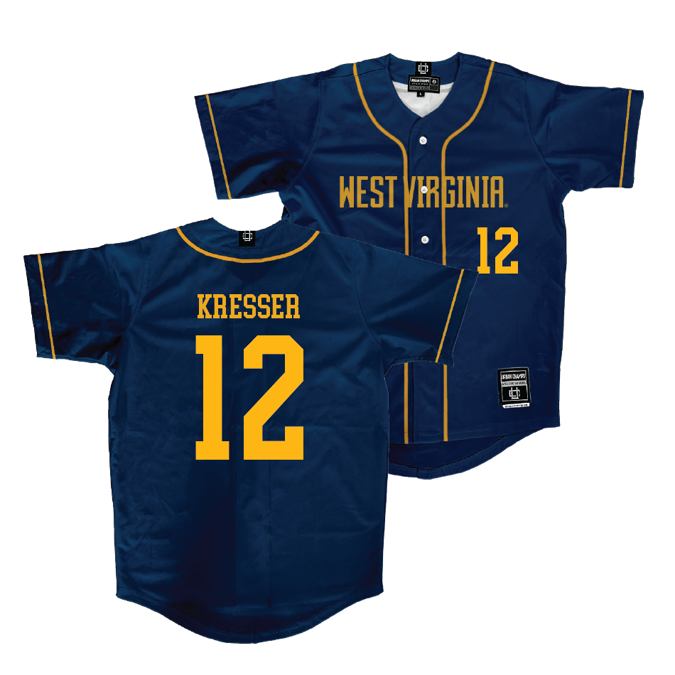 WVU Baseball Navy Jersey  - Brodie Kresser