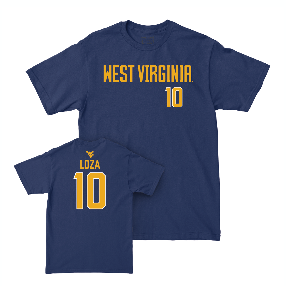 WVU Women's Soccer Navy Wordmark Tee   - Isabel Loza