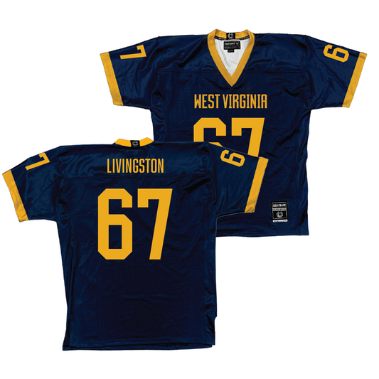 WVU Football Navy Jersey - Landen Livingston