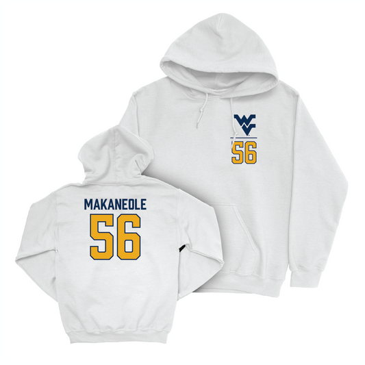 WVU Football White Logo Hoodie   - Kimo Makaneole