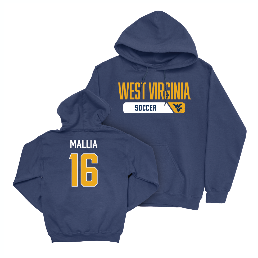 WVU Women's Soccer Navy Staple Hoodie   - Reagan Mallia