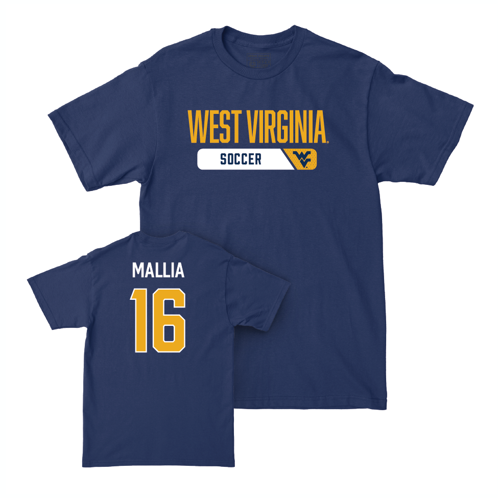 WVU Women's Soccer Navy Staple Tee   - Reagan Mallia