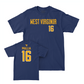 WVU Women's Soccer Navy Wordmark Tee   - Reagan Mallia