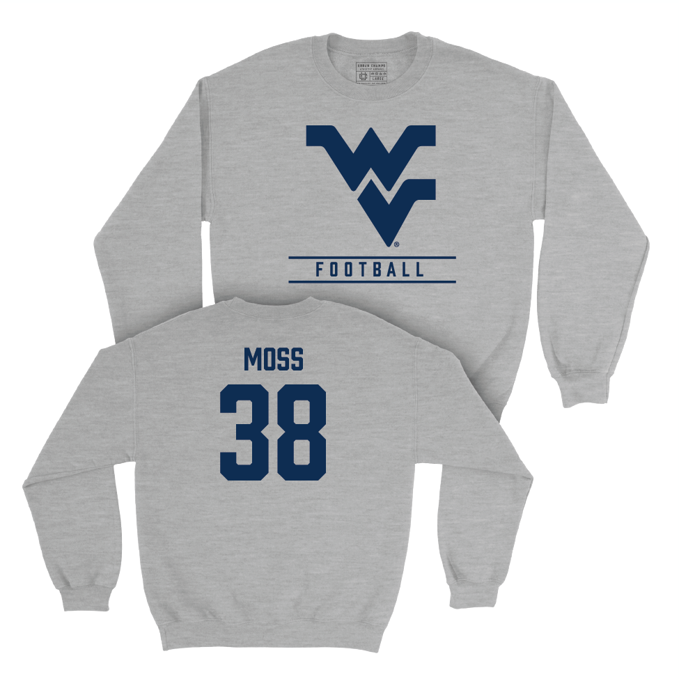 WVU Football Sport Grey Classic Crew   - Macguire Moss