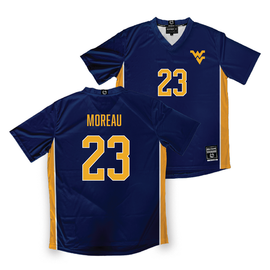 WVU Women's Soccer Navy Jersey - Madeleine Moreau