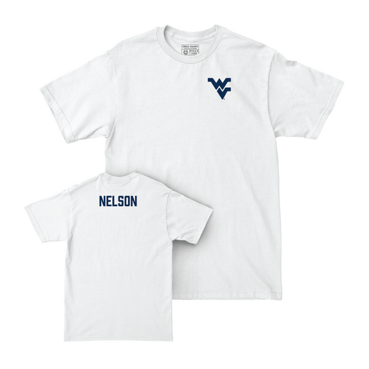 WVU Women's Track & Field White Logo Comfort Colors Tee  - Mae Nelson