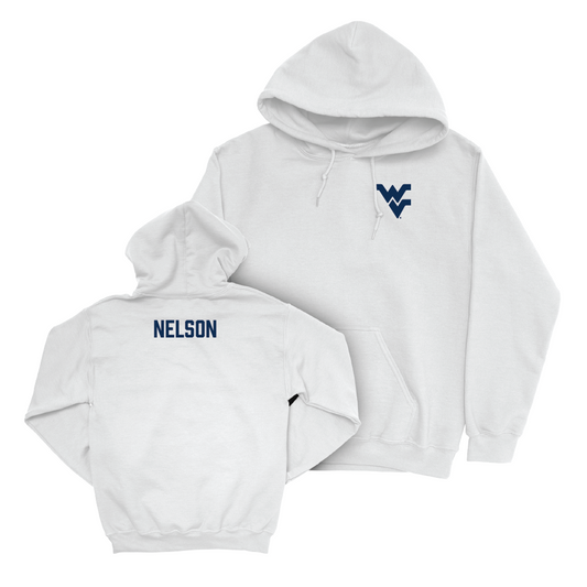 WVU Women's Track & Field White Logo Hoodie  - Mae Nelson