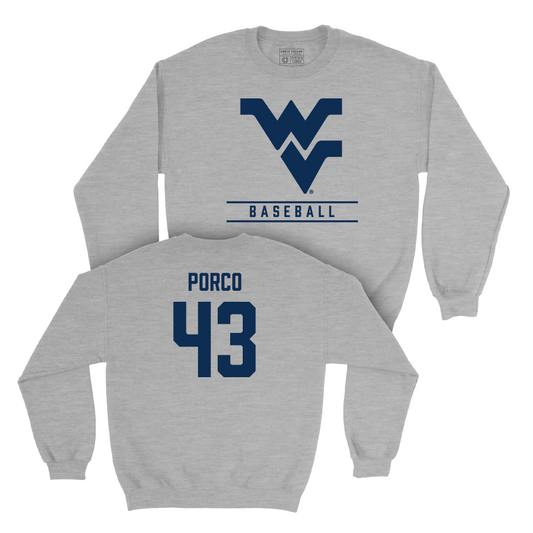 WVU Baseball Sport Grey Classic Crew   - Robby Porco