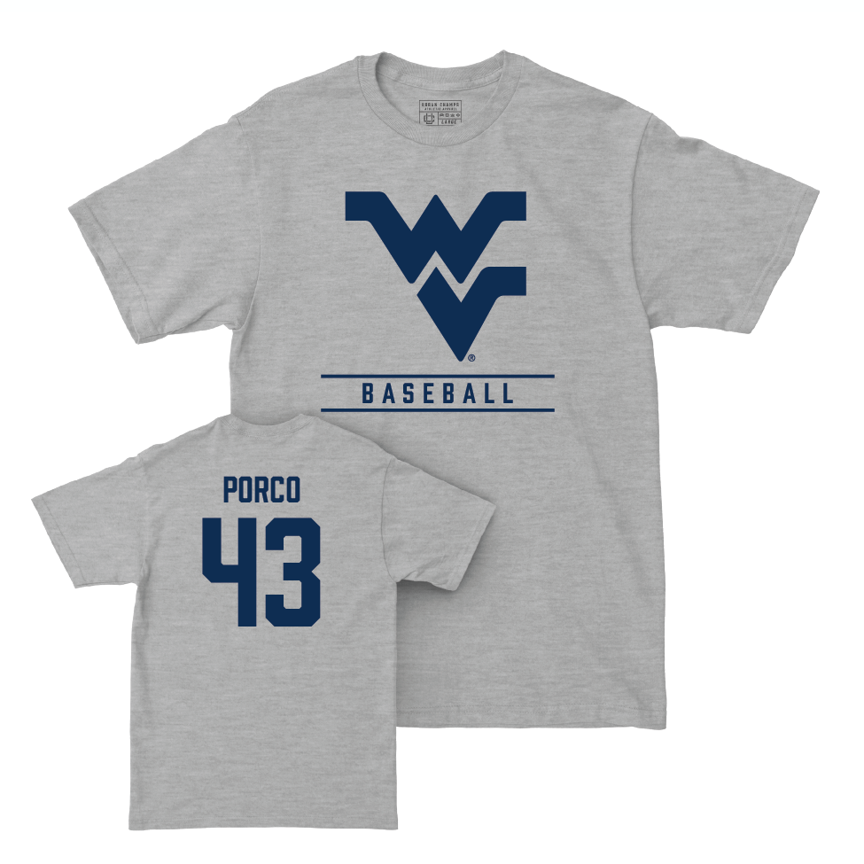 WVU Baseball Sport Grey Classic Tee   - Robby Porco